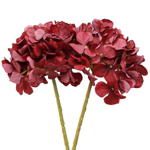 Artículo Hortensia Artificial Borgoña Flor Grande Ø15cm L58cm 2ud