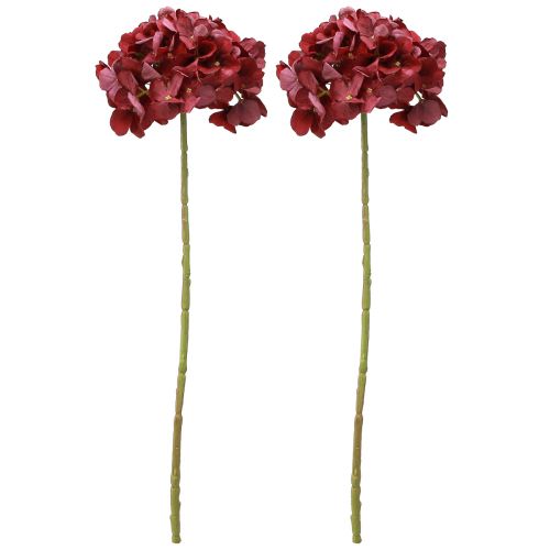Artículo Hortensia Artificial Borgoña Flor Grande Ø15cm L58cm 2ud