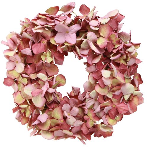 Artículo Corona de hortensias corona decorativa artificial rosa malva Ø30cm