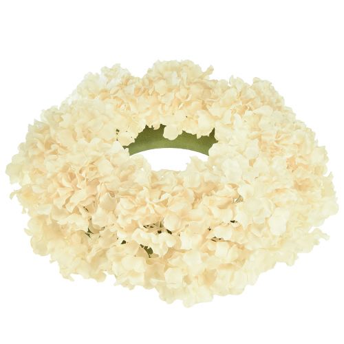 Artículo Corona de hortensias crema hortensias artificiales Ø40cm