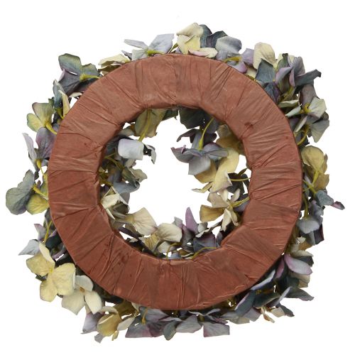 Artículo Corona de hortensias corona decorativa flores artificiales azul Ø30cm