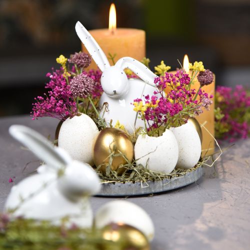 Artículo Huevos de gallina Huevos dorados soplados Decoración de Pascua 10 piezas