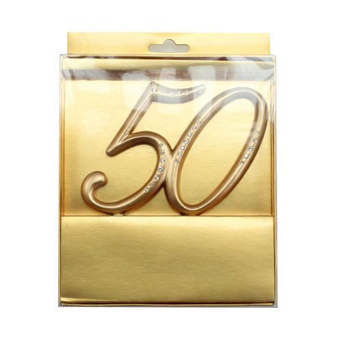 Floristik24 Jubileo número &quot;50&quot; para tapar oro 15.5cm