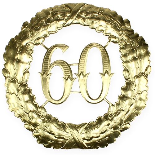 Floristik24 Aniversario numero 60 en oro Ø40cm