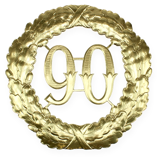Floristik24 Aniversario numero 90 en oro Ø40cm