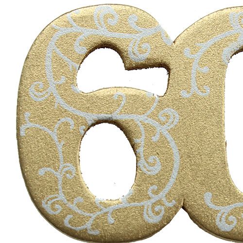 Floristik24 Número "60" para pegar madera oro 36pcs
