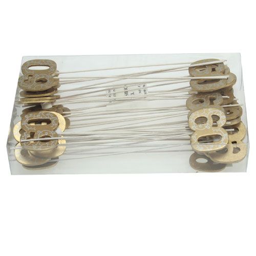 Floristik24 Número "60" para pegar madera oro 36pcs