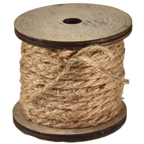 Artículo Cordón de yute cordón decorativo rústico bobina de madera Ø5mm con 7m cada 2 piezas
