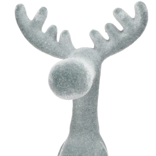 Artículo Alce decorativo con borde de asiento, 31 cm de alto, gris, 3 piezas