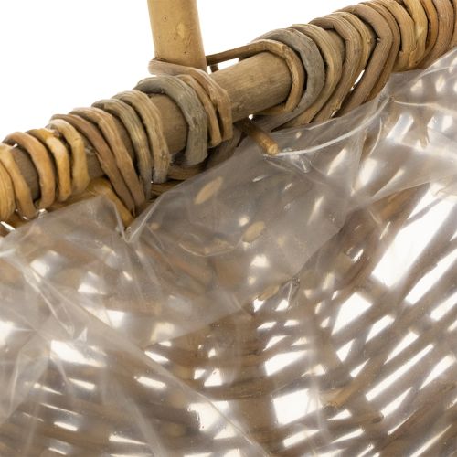 Cesta para patatas de 43/33/23 cm con papel de aluminio, color natural, juego de 3. | Floristik24.es