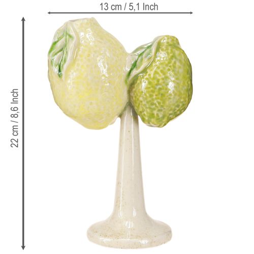 Artículo Jarrón de cerámica con decoración de limón, decoración de mesa mediterránea H22cm