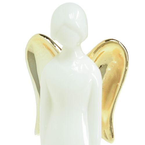 Artículo Figuras de ángeles ángel de cerámica oro blanco 6cmx5cmx15cm 2ud