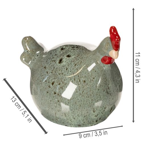 Artículo Figura decorativa de pollo de cerámica para salón con diseño rústico y forma abstracta, 13cm, 2 piezas
