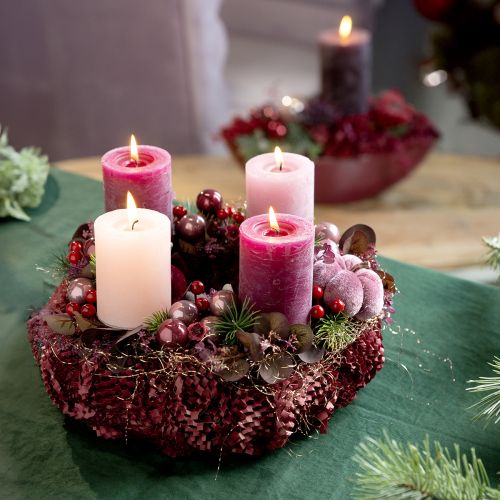 Artículo Velas Velas De Pilar Pink Berry 3 Colores 60x80mm 12uds