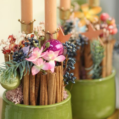 Artículo Portavelas corona dorada, portavelas de metal 4 piezas