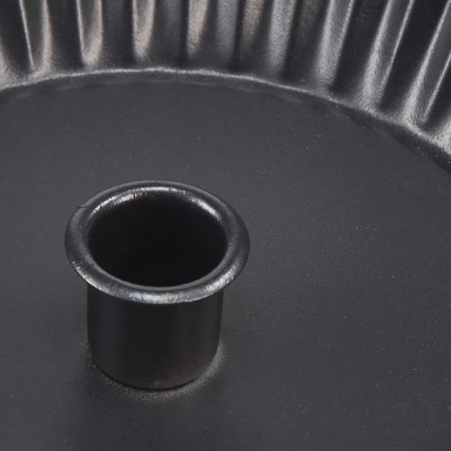 Artículo Portavelas de metal en forma de tarta, color negro, Ø18cm, 2 piezas