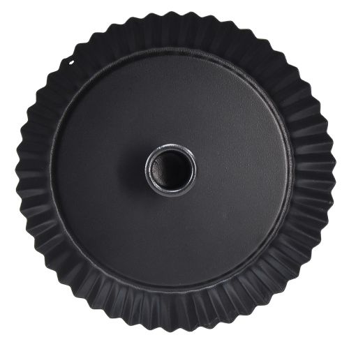 Artículo Portavelas de metal en forma de tarta, color negro, Ø18cm, 2 piezas