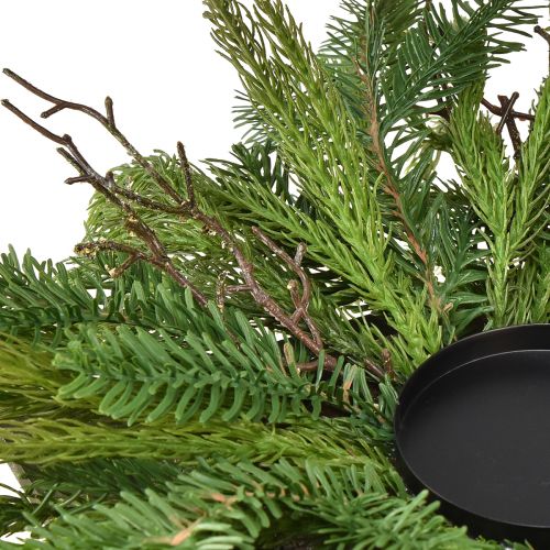 Artículo Portavelas con abeto artificial verde para velas de pilar Ø50cm