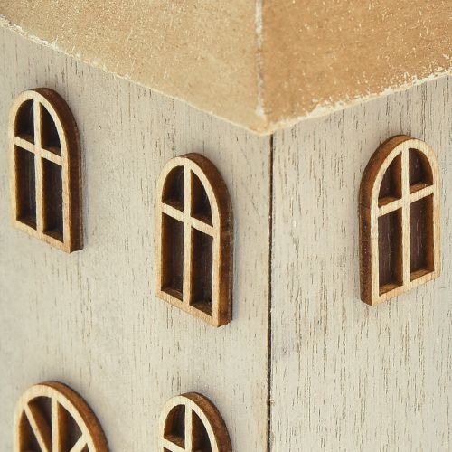Artículo Portavelas Casa de Navidad para velas de palo 14,5cm 2uds