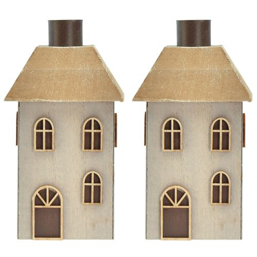Artículo Portavelas Casa de Navidad para velas de palo 14,5cm 2uds