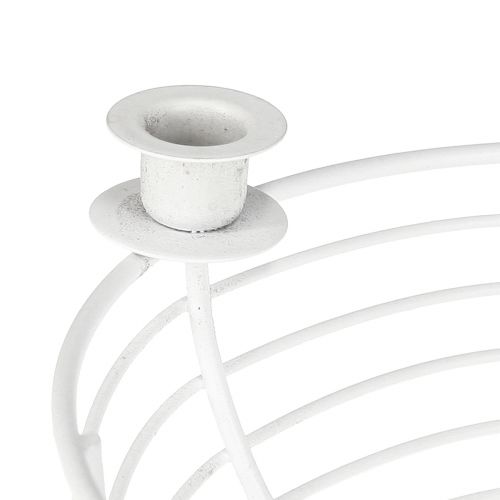 Artículo Portavelas en cuenco de metal decorativo blanco Ø14cm H7cm