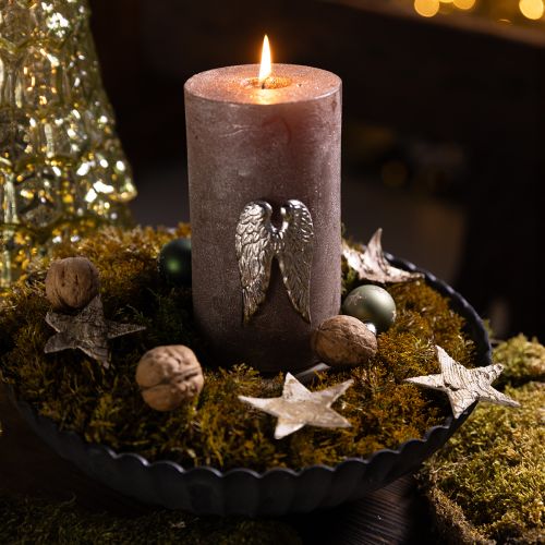 Artículo Alfileres de vela Alas de ángel navideñas plateadas 4×7cm 4 piezas