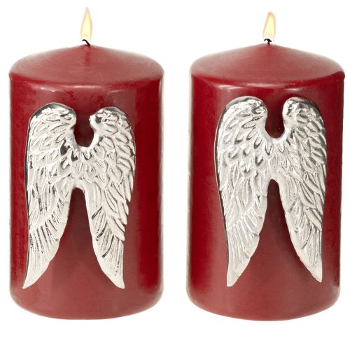 Artículo Alfileres de vela Alas de ángel navideñas plateadas 4×7cm 4 piezas