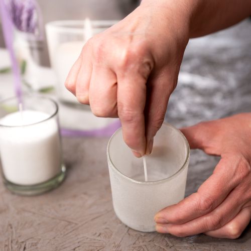 Artículo Arena para velas, cera blanca granulada para velas con mecha 400g