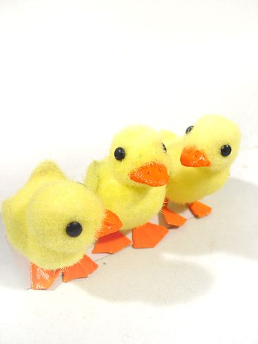 Floristik24 Polluelo m. Patas de alambre 8cm 12pcs. amarillo / naranja