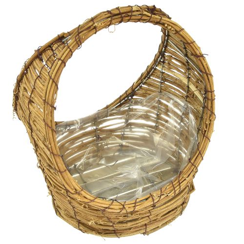 Artículo Cesta para plantar con asa de vid L18/22cm juego de 2