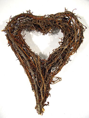 Floristik24 Corona de ramas en forma de corazón 20x25cm 4 piezas natural