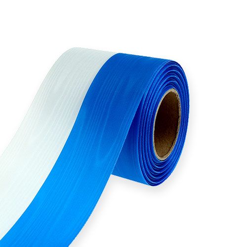 Guirnalda de cintas muaré azul-blanco 75 mm
