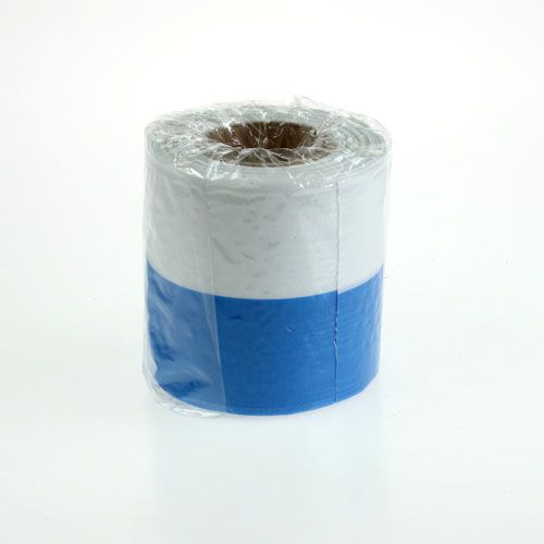 Floristik24 Guirnalda de cintas muaré azul-blanco 75 mm