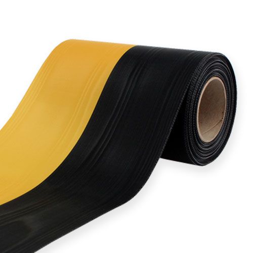 Floristik24 Guirnalda de cintas muaré amarillo-negro 125 mm