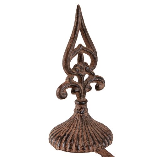 Artículo Soporte para coronas, soporte vintage oxidado para pie de hierro fundido, Al. 29 cm