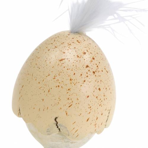 Artículo Pollito en la clara de huevo, crema 6cm 6uds