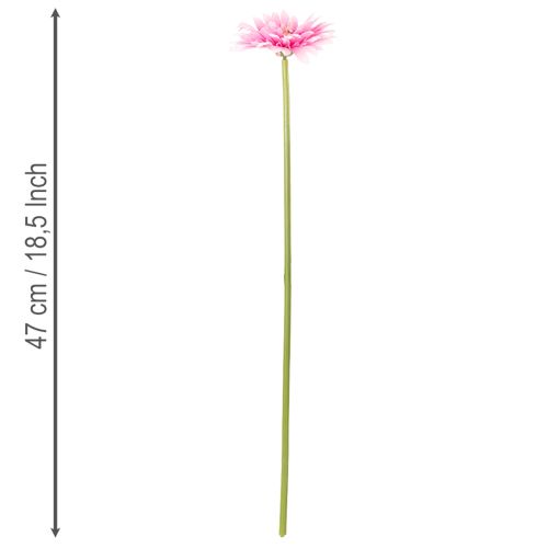 Flores artificiales de gerbera para jardín, color rosa, 47 cm, 6 unidades | Floristik24.es
