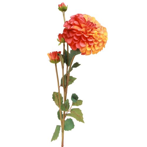 Artículo Flores Decorativas Dalia Artificial Naranja Rojo Ø10 L80cm 2ud