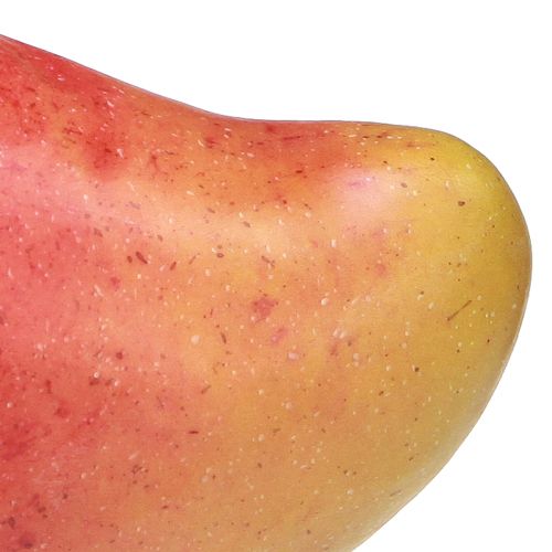 Artículo Mango artificial rojo, amarillo chupete de comida realista 15 cm