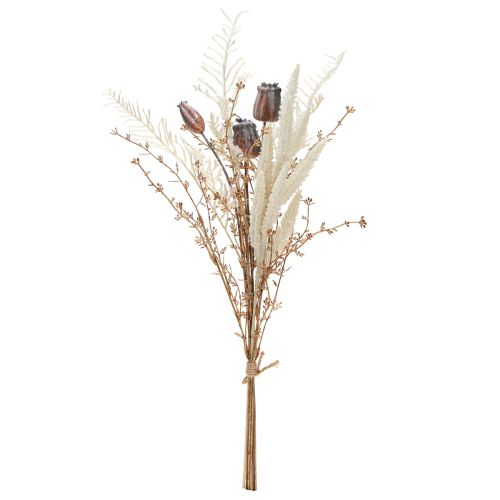 Artículo Cápsulas de amapola decoración flores secas helecho artificial crema 63cm