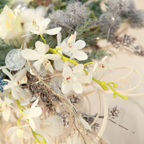Artículo Orquídeas artificiales de flores blancas, diámetro 3,5-5 cm, largo 38 cm, 2 unidades