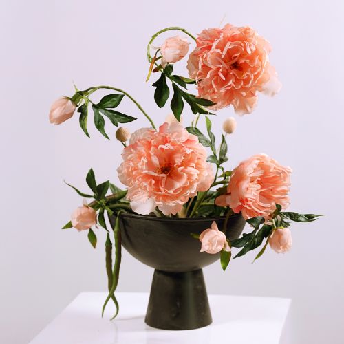 Artículo Peonías artificiales Paeonia rosa salmón L60cm 2 piezas