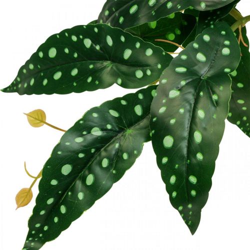 Begonia Artificial Planta Artificial Verde, Verde Oscuro 42×28cm