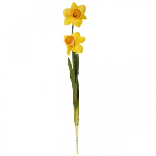 Floristik24 Narcisos artificiales Flores de seda Amarillo 2 flores 61cm