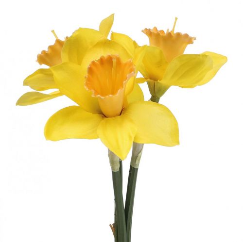 Narcisos artificiales flores de seda narcisos amarillos 40cm 3pcs