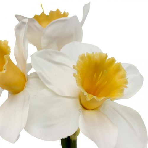 Narcisos artificiales flores de seda narciso blanco 40cm 3pcs