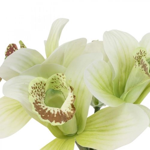 Artículo Orquídeas artificiales flores artificiales en jarrón blanco/verde 28cm