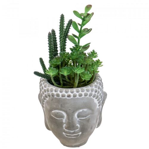 Floristik24 Maceta para suculentas artificiales Buda Ø12cm H24cm