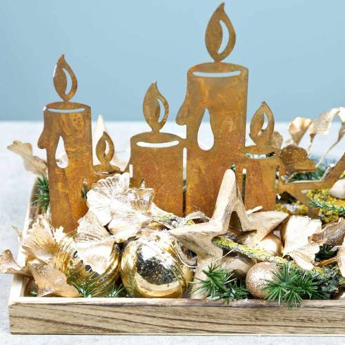 Floristik24 Rama de Ginkgo artificial dorado 35cm 3pcs