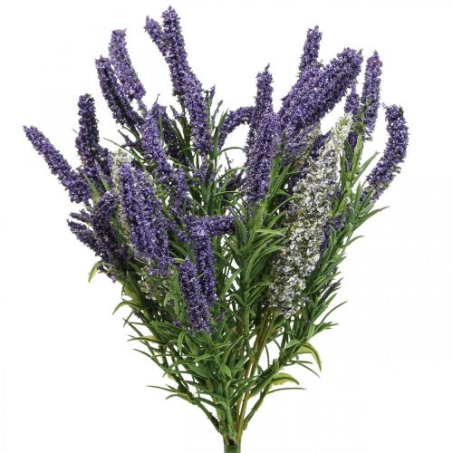 Lavanda artificial planta artificial decorativa púrpura arbusto blanco 46cm